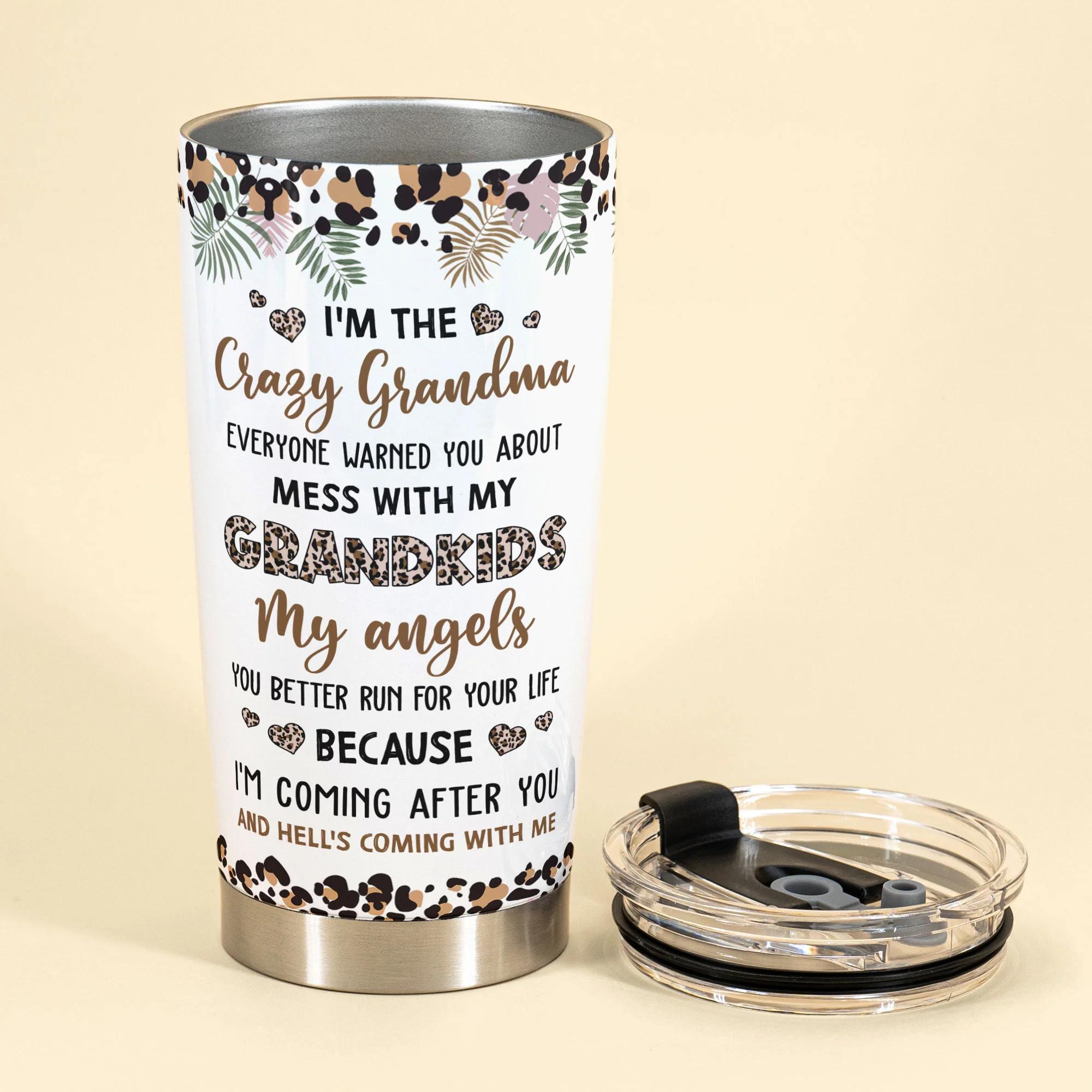 Grandma Is My Name, Spoiling Is My Game – Engraved Stainless Steel Tumbler,  Grandma Gift Mug – 3C Etching LTD